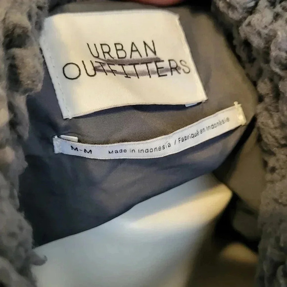 Urban Outfitters Willow Fuzzy Charcoal Drawstring Teddy Zipper Sherpa Jacket(M) - Picture 11 of 13